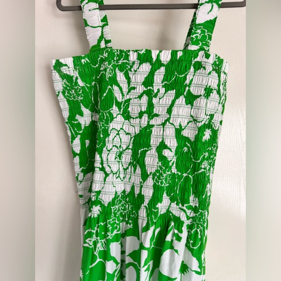 NWOT Rails Seville Smocked Geeen Lotus Midi Dress - Picture 5 of 13